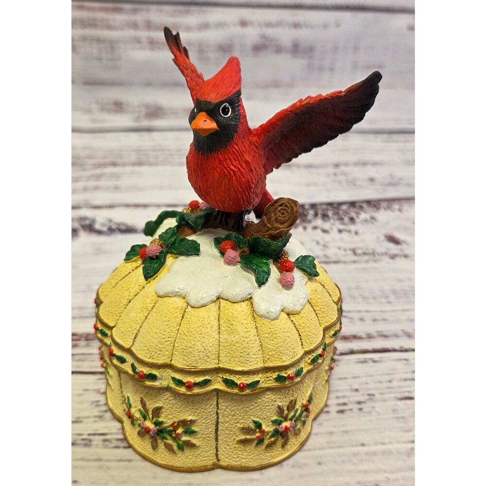 Holsted House 2001 Cardinal Wings of Love Music Box Keepsake With Box Working
